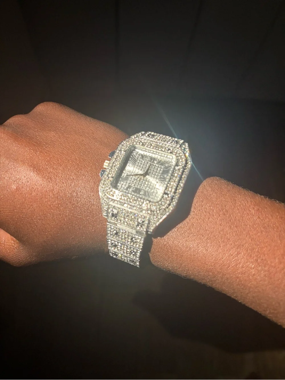 Audemars Piguet Silver Crystal Pavé Men's Bracelet Watch